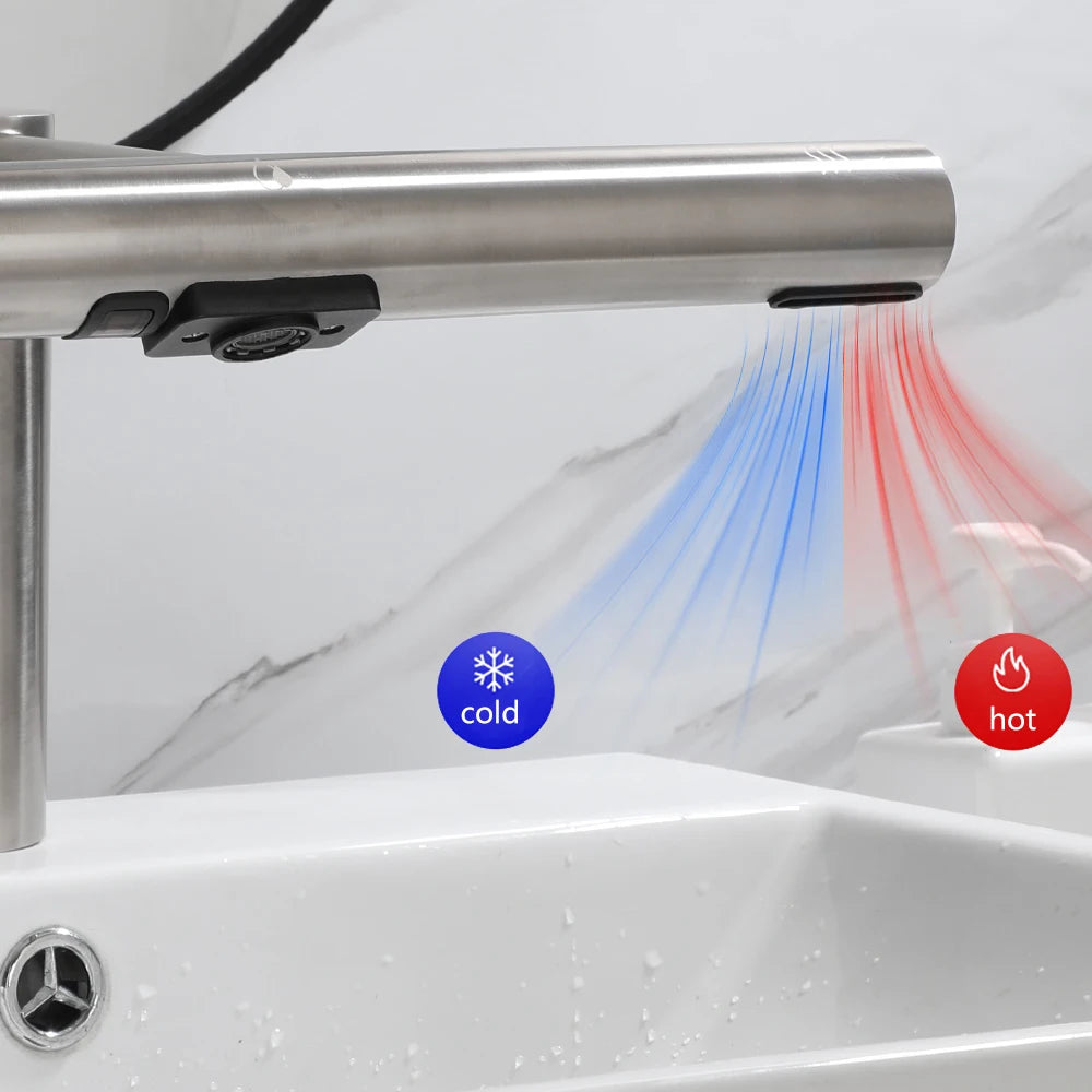 3-w-1 automatyczna bateria łazienkowa z dozownikiem mydła i suszarką do rąk