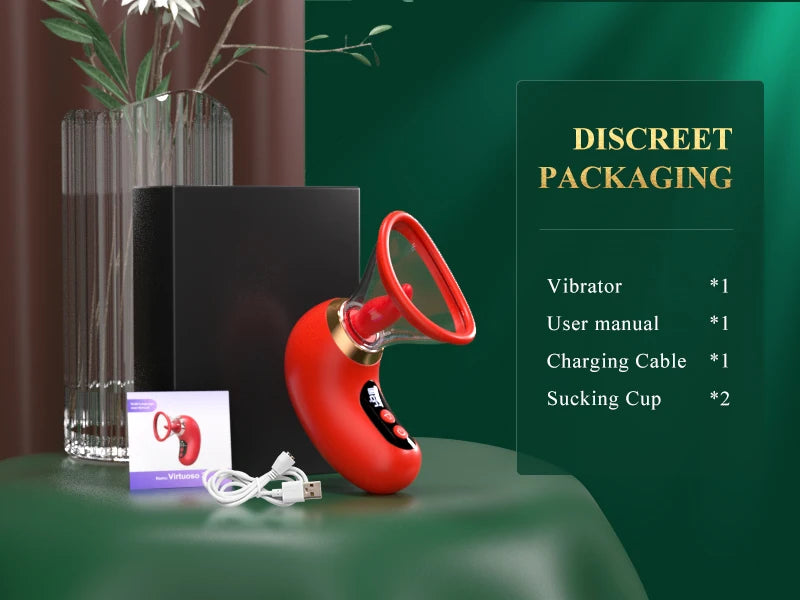 APP Kontrollü Dil ve Titreşim Modlu Klitoral Emici Vibratör