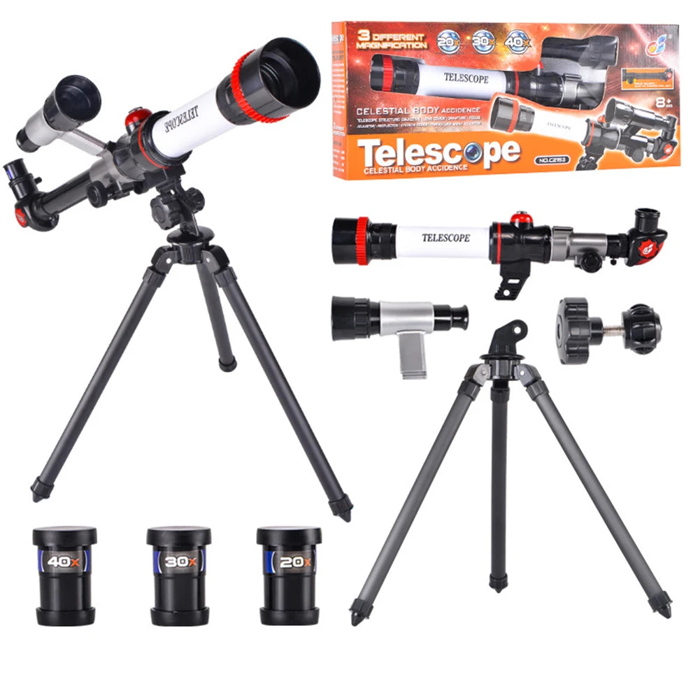 0|Professional Astronomical Telescope 20X 30X 40X Powerful Monocular Portable HD Moon Space Planet Observation Gifts for Children