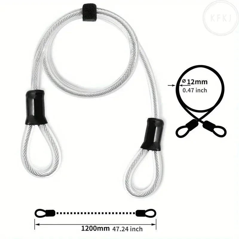 1.2m Bicycle and Helmet Security Cable