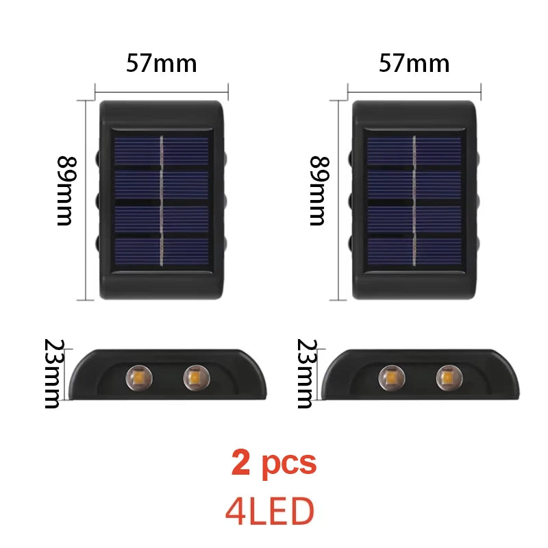 Options d’applique murale solaire à LED à éclairage vers le haut et vers le bas