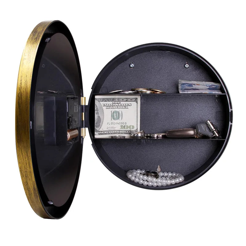 Horloge murale cachée avec coffre-fort et rangement secret pour argent liquide et objets de valeur