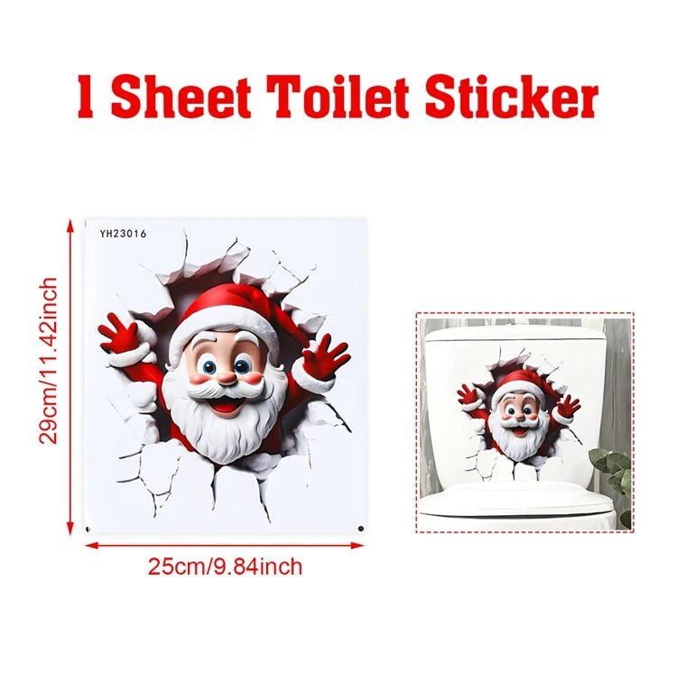 Christmas Toilet Sticker Merry Christmas Decoration for Home 2025 Pendant Xmas Sticker Ornament Navidad Natal New Year Gift 2026 