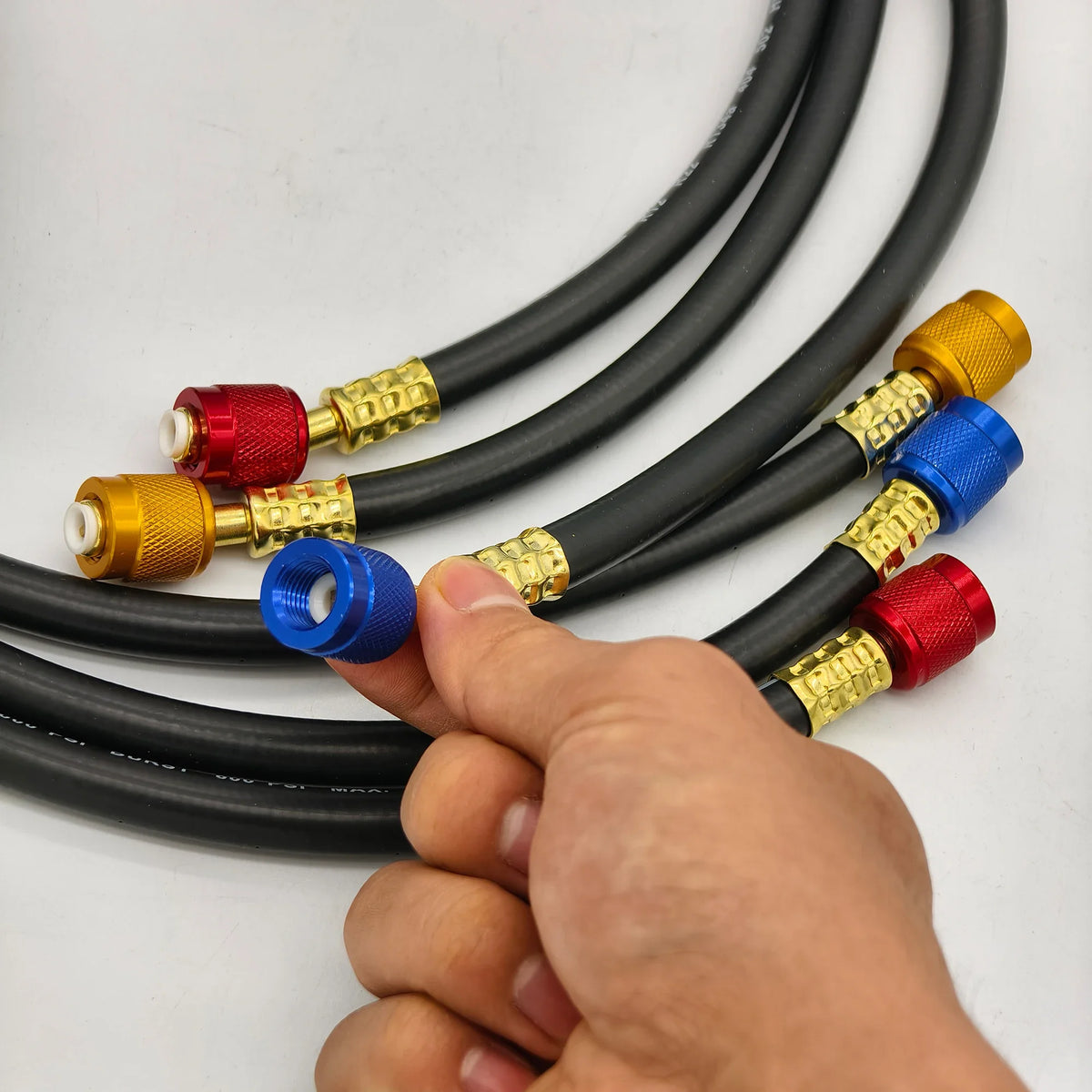 3 pièces Flexible de recharge R134a pour réfrigération AC, pression de travail 600-3000 PSI, compatible HVAC, manomètre de manifold et réfrigérant