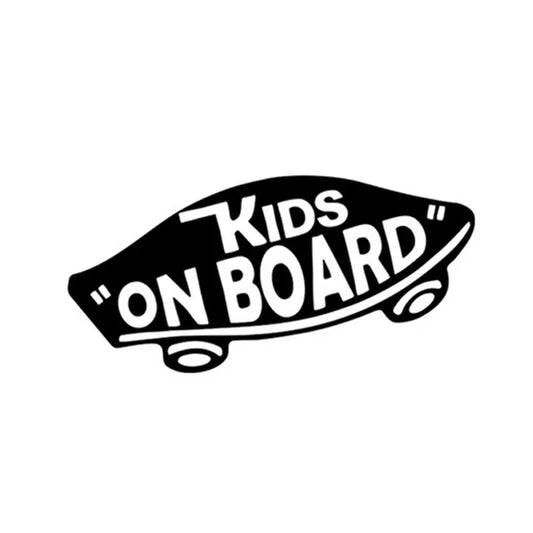Autoaufkleber „KIDS ON BOARD – Baby an Bord“, Warnung, Skateboard, Autos, Außenzubehör, reflektierender Aufkleber, 19 cm x 8 cm