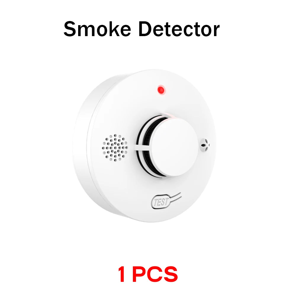 Independent Smart Smoke Detector Wireless Fire Alarm Sensor with Sound and Flash Light for Home Kitchen Office Safety Protection