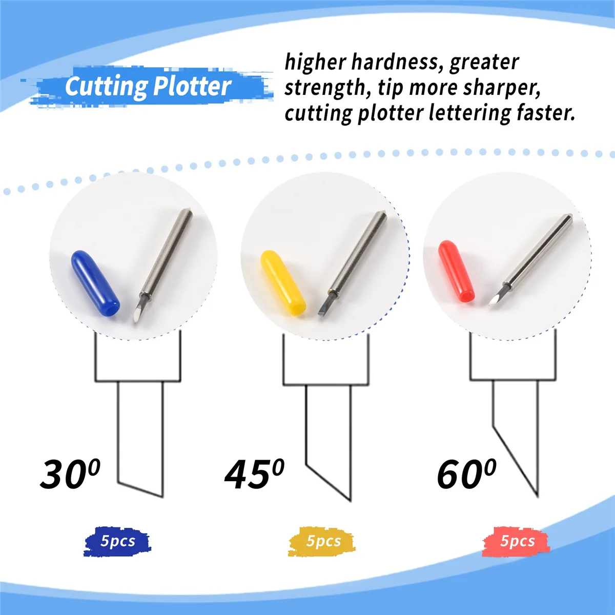 15 Vinyl Cutter Blades & Holder for Silhouette Cameo 3