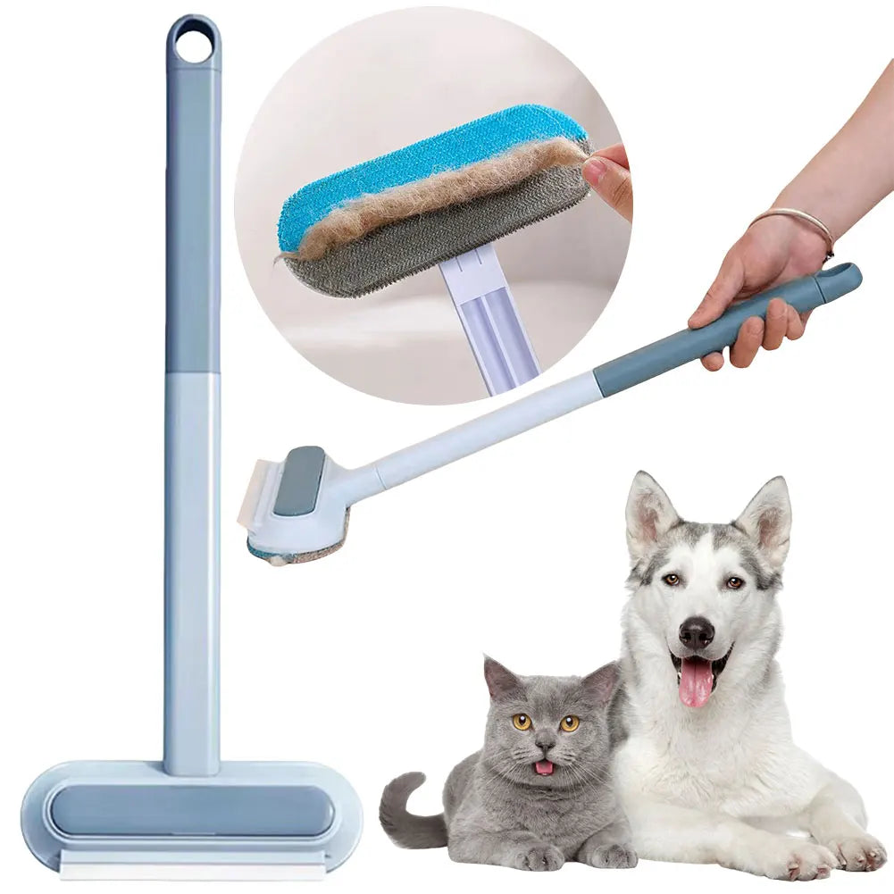 Pet Hair Remover Brush with Squeegee for Sofa, Carpet & Bed