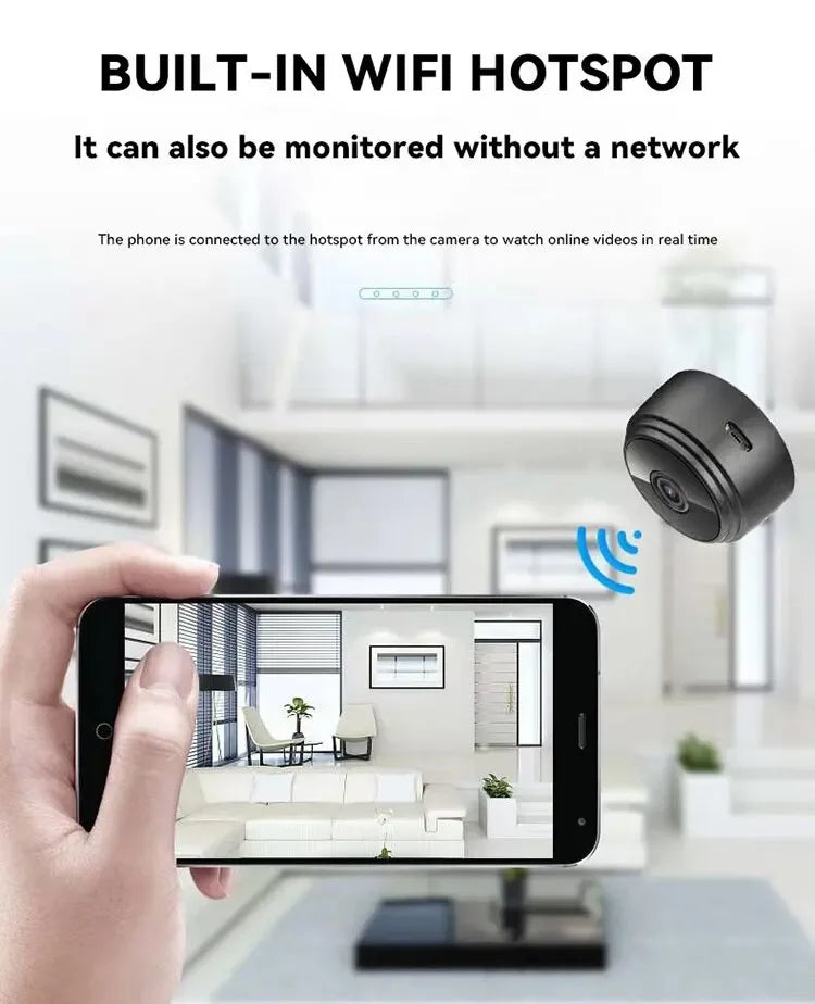Mini WiFi bezpečnostná kamera A9 s diaľkovým monitorovaním cez aplikáciu