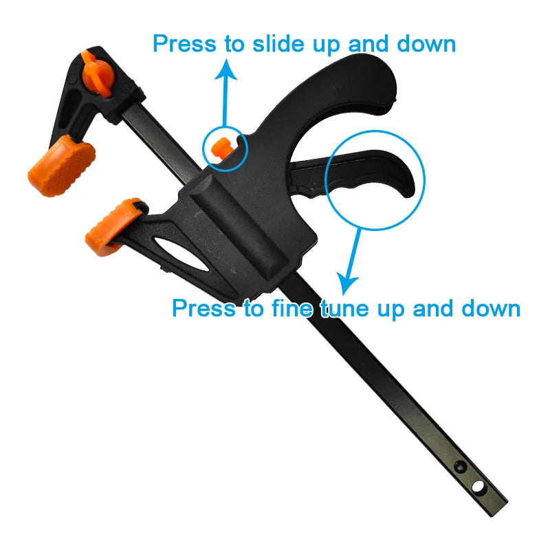 Two 4-Inch F-Clamps for Woodworking and Board Assembly