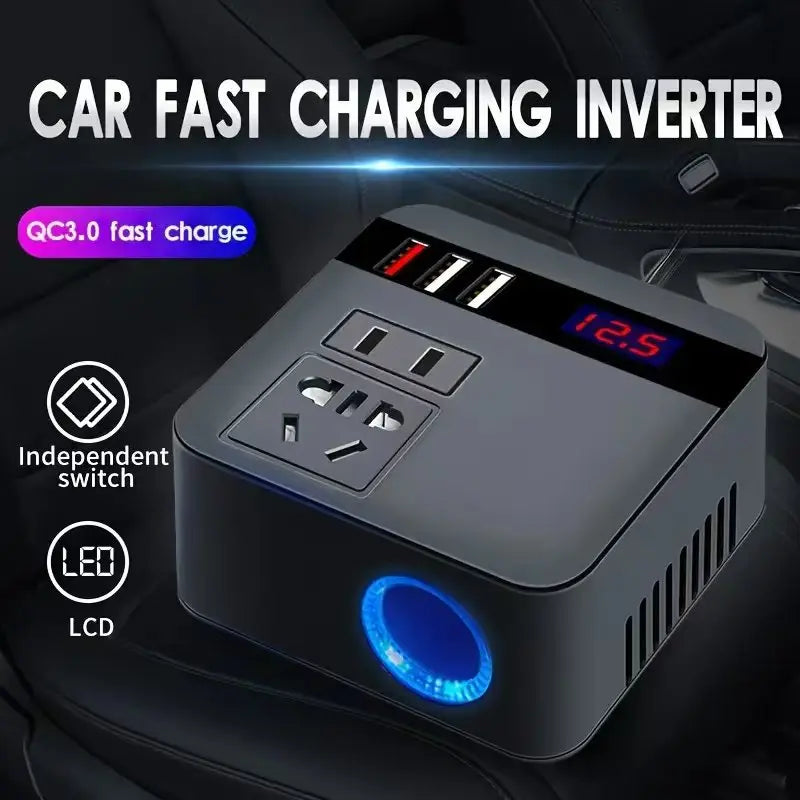 Автомобилен инвертор 12V/24V към 110V/220V с LED дисплей