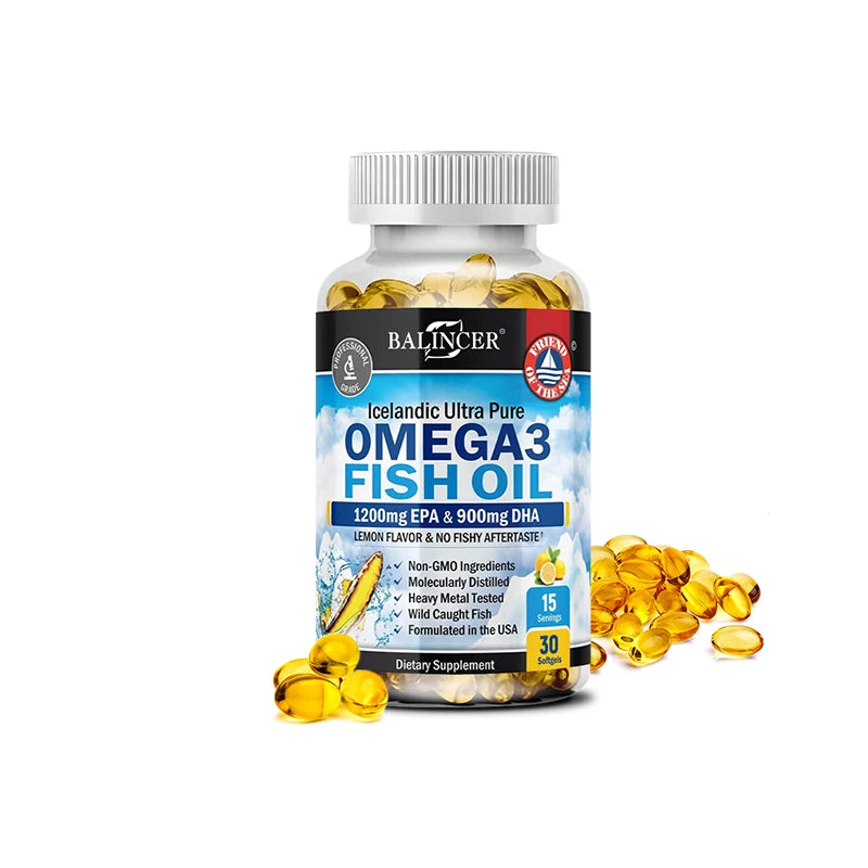 Omega-3 Fish Oil Supplement Capsules