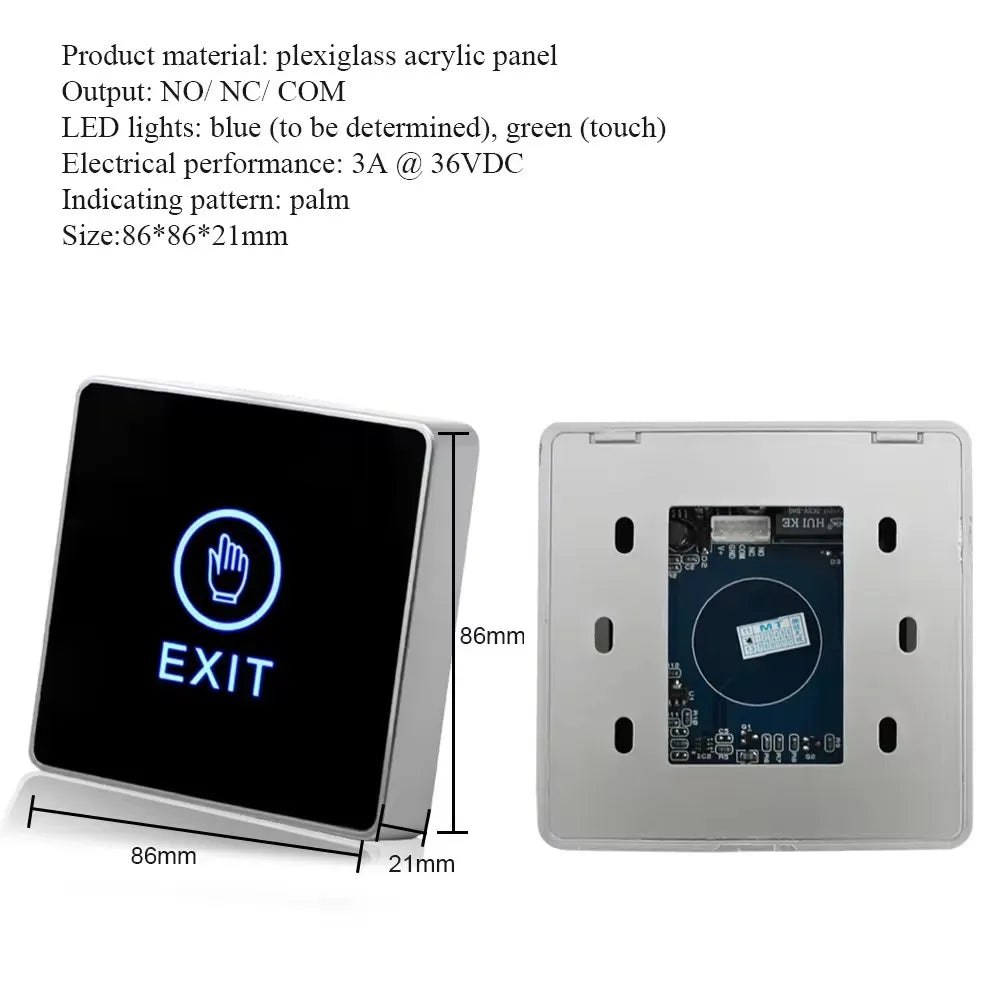 Touch Exit Button for Access Control - E11/E12 Options