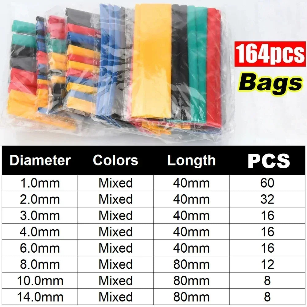 Heat Shrink Tube Kit Thermoresistant Tubing Heat Shrink Wire Wrapping Electrical Connection Cable Insulation Sleeved Protecter 