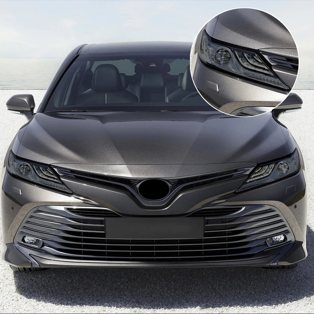 Car Headlight Protective Film For Toyota Camry XV80 XV70 2018-2026 Smoke Black Pre Cut Anti-Scratch High-Gloss Vinyl Wrap Film