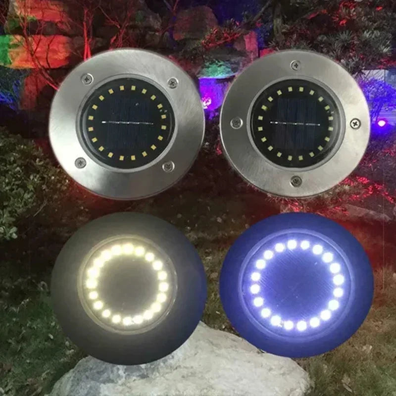 Solar Ground Disc Lights for Garden Decoration