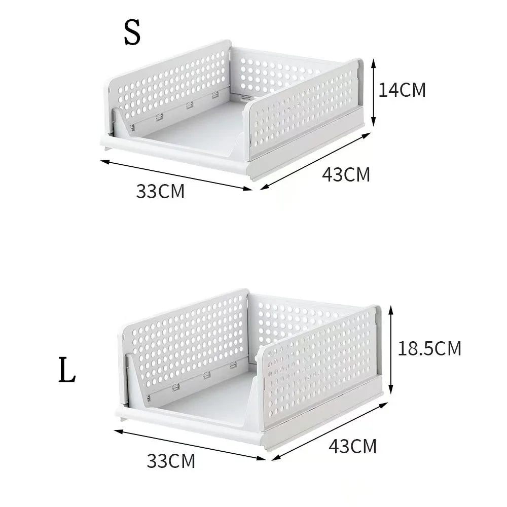 Yer Tasarruflu Organizasyon için Üst Üste Konabilir Katlanabilir Saklama Sepetleri