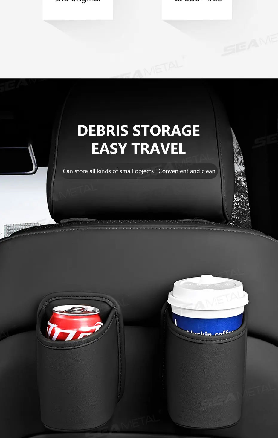 SEAMETAL Car Side Door Cup Holder Wear-Resistant Waterproof Pu Leather Drink Rack Stable Bottle Holder Universal Car Organizer
