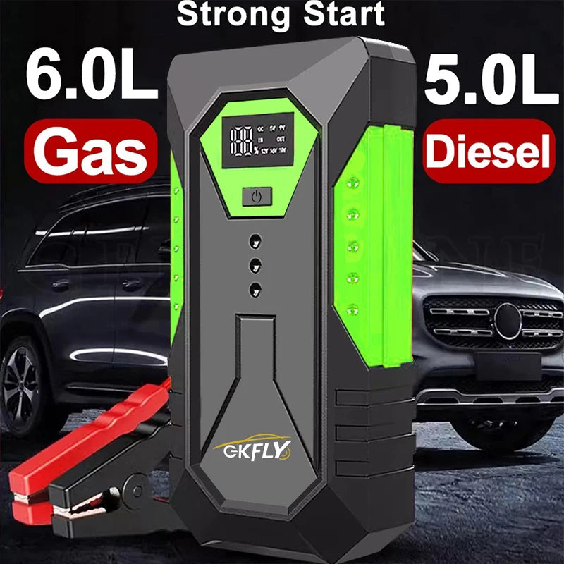 GKFLY 800A 1200A 2000A Car Jump Starter Big Power Bank Car Battery Booster 12V Car Starting Device for Petrol  6.0L Diesel 4.0L