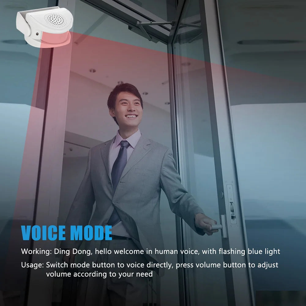 Wireless PIR Motion Sensor Alarm Welcome Chime for Indoor Safety