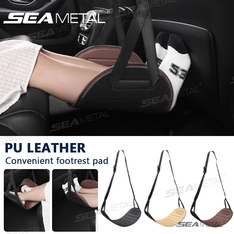 SEAMETAL Car Hanging Footrest Pad for Children Adjustable Supporter Rear Seat Passenger Foot Rest Leg Holder Relieve Soreness