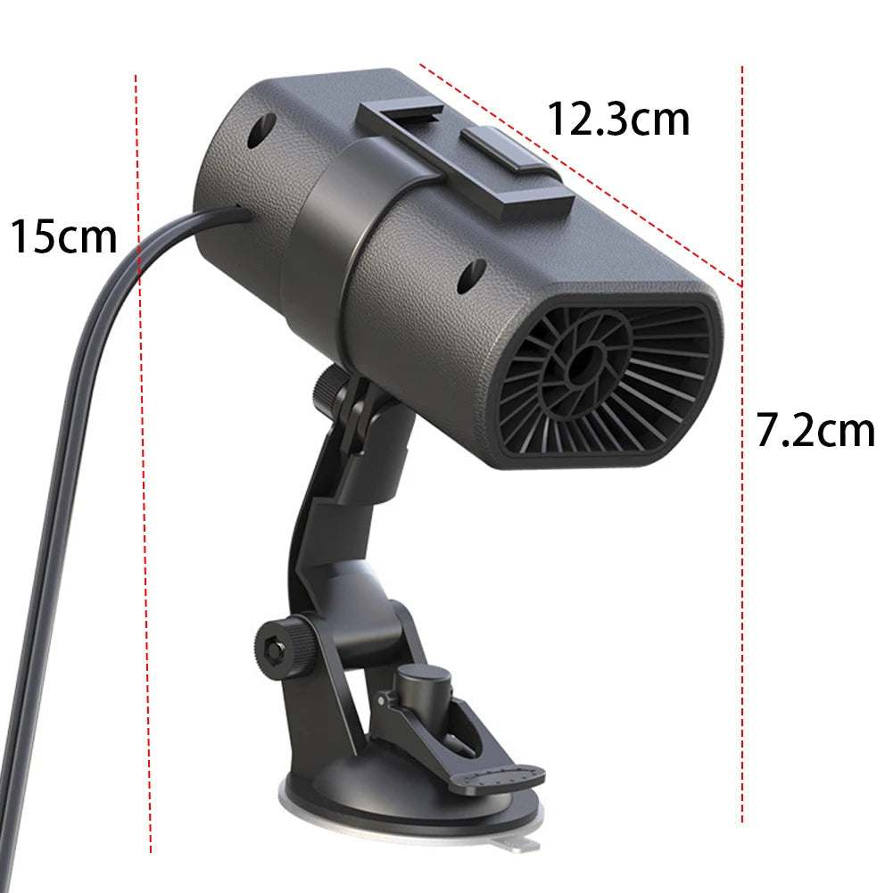 12V 200W Car Heater Demister Strong Suction Type Heating Fan Electric Cooling Windshield Defroster Defogging Demister For Winter 