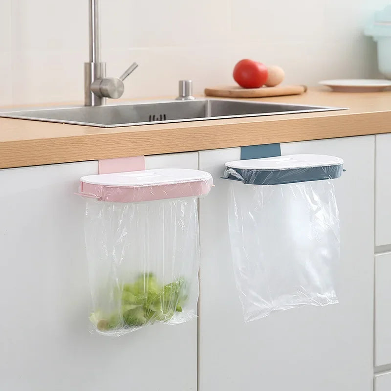 Over-Cupboard Rubbish Bag Holder with Lid