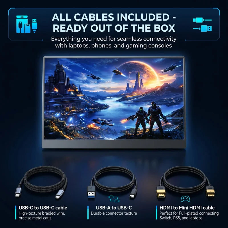 15.6-Inch Full HD USB-C Portable Monitor