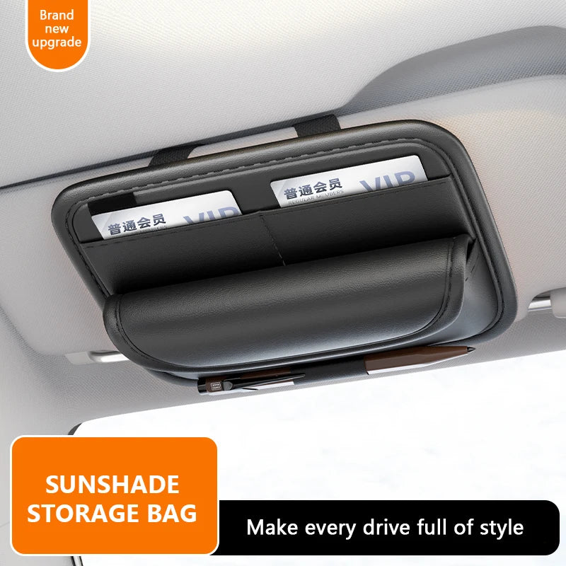 SEAMETAL Luxury Sun Visor Glasses Holder Textured Car Visor Storage Bag Scratch-Free Flannel Inner Sunglasses Case Car Organizer