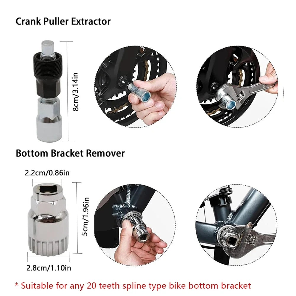 Bicycle Crank and Bottom-Bracket Tool Kit - Options