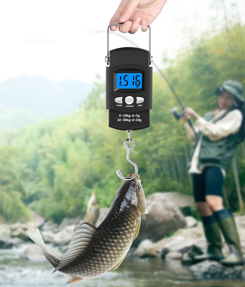 Portable LCD Electronic Hand Scale with Measuring Tape