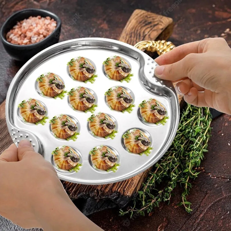 Nehrđajući čelični tanjur za školjke ili escargot posuda za posluživanje