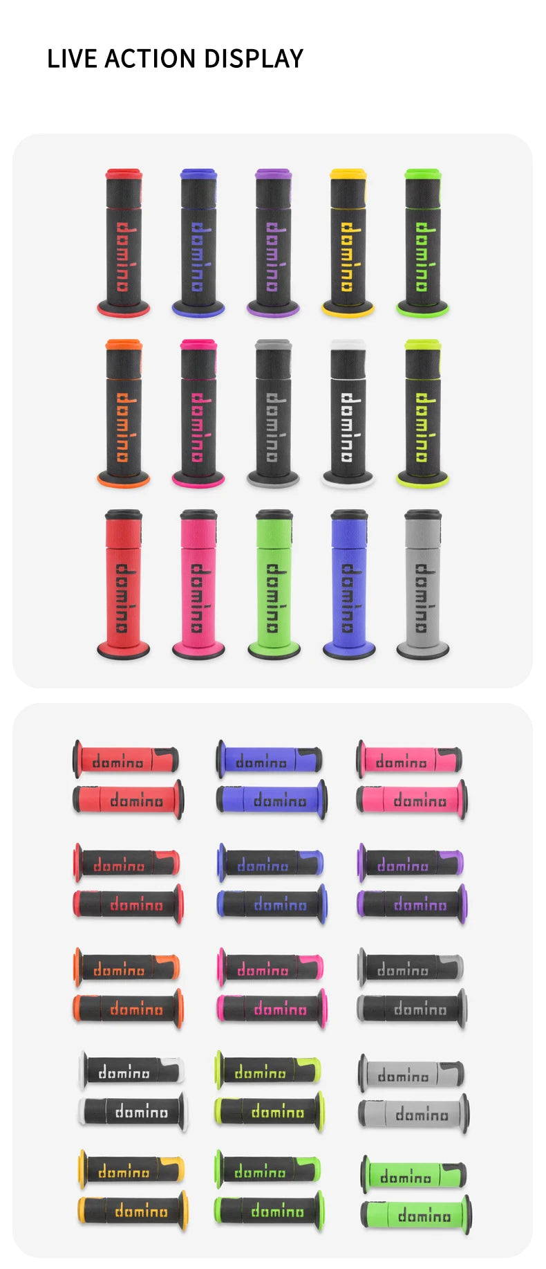 7/8 "22 24mm Motorcycle Grips Handle Bar For KTM YAMAHA Universal Pit Bike Motocross Motorbike Rubber GEL Domino Grip 15 Colors 