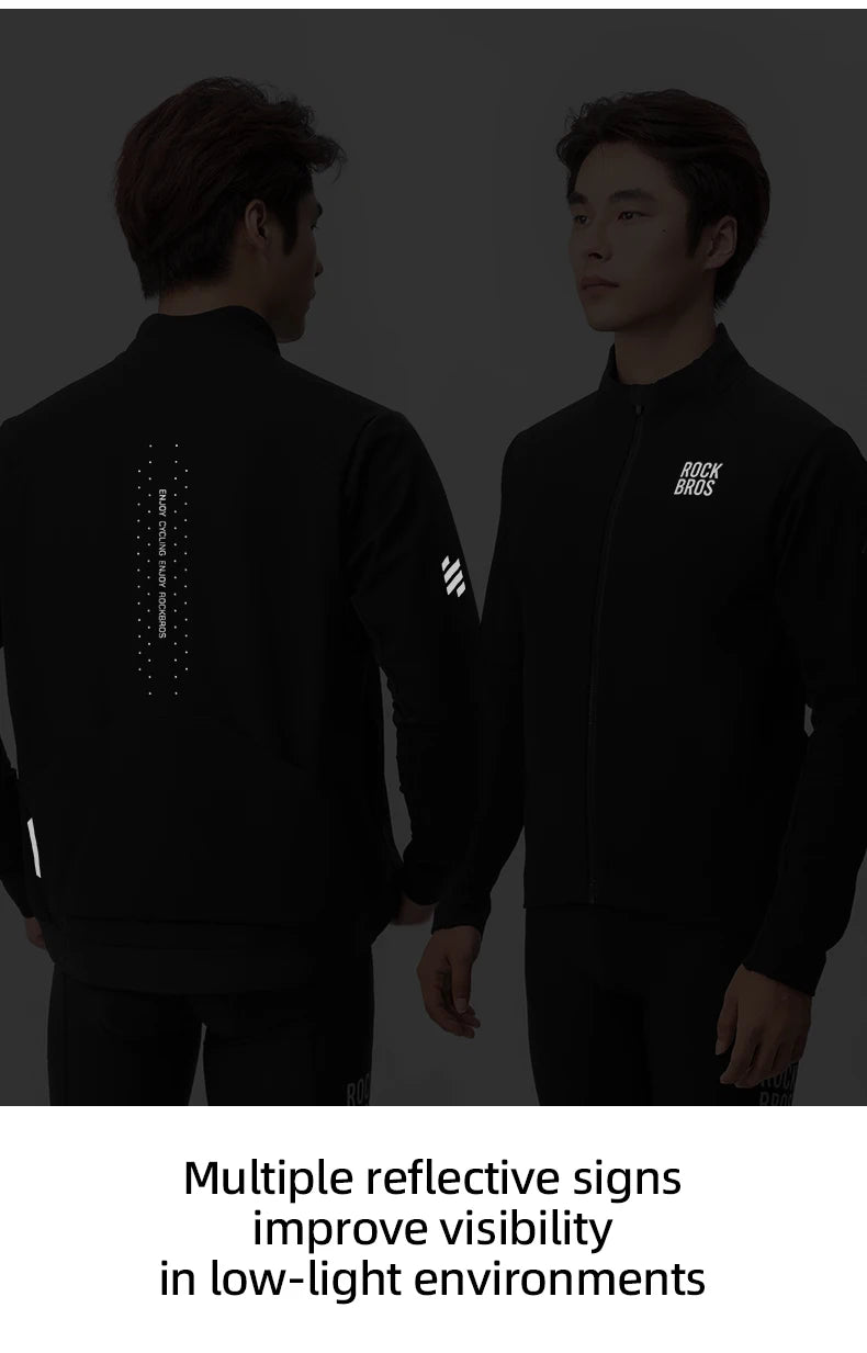 Men’s Thermal Cycling Jacket Windproof Fleece Bike Coat