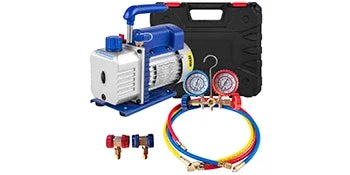 Vacuum Pump with Gauges for AC Refrigerant and HVAC Systems