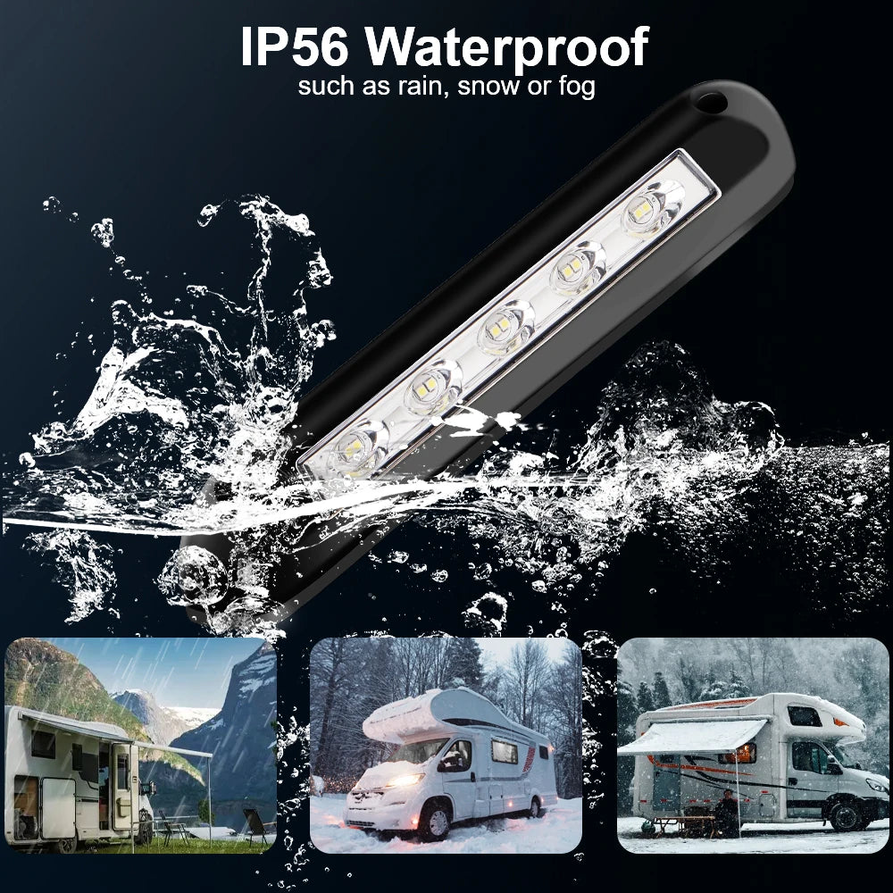 Barra de luz LED para toldo de autocaravanas y remolques, 12 V/24 V