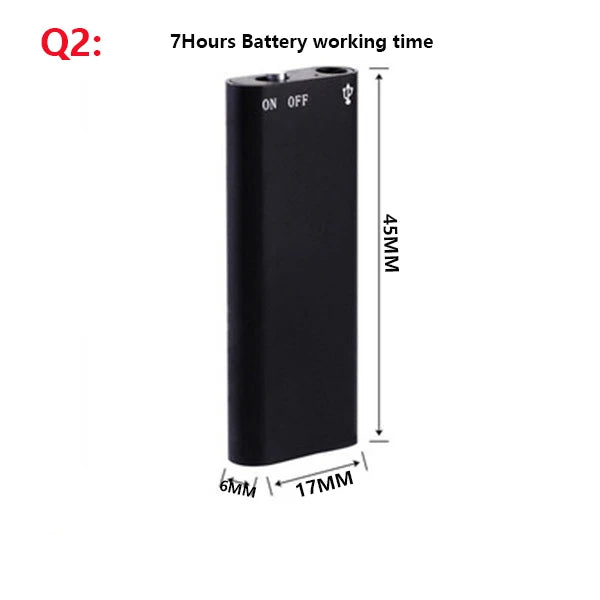 Mini enregistreur audio activé par la voix USB magnétique 18H d'enregistrement