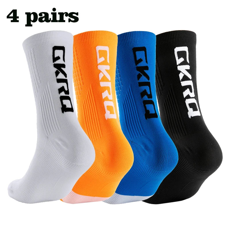 Meias de ciclismo GKRQ, conjunto de 4 pares, tamanhos M ou L