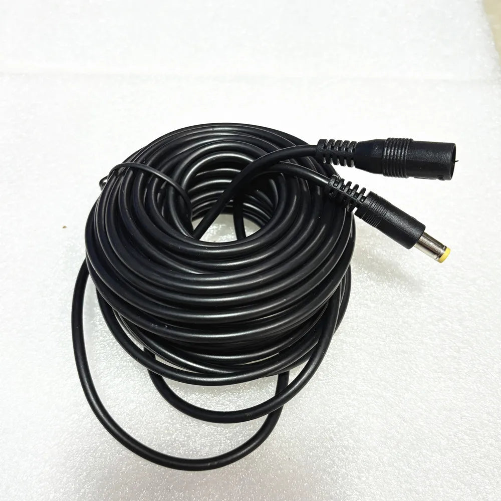 Cabo de Alimentação de Extensão DC 12V Masculino para Feminino 2,1mm x 5,5mm Preto