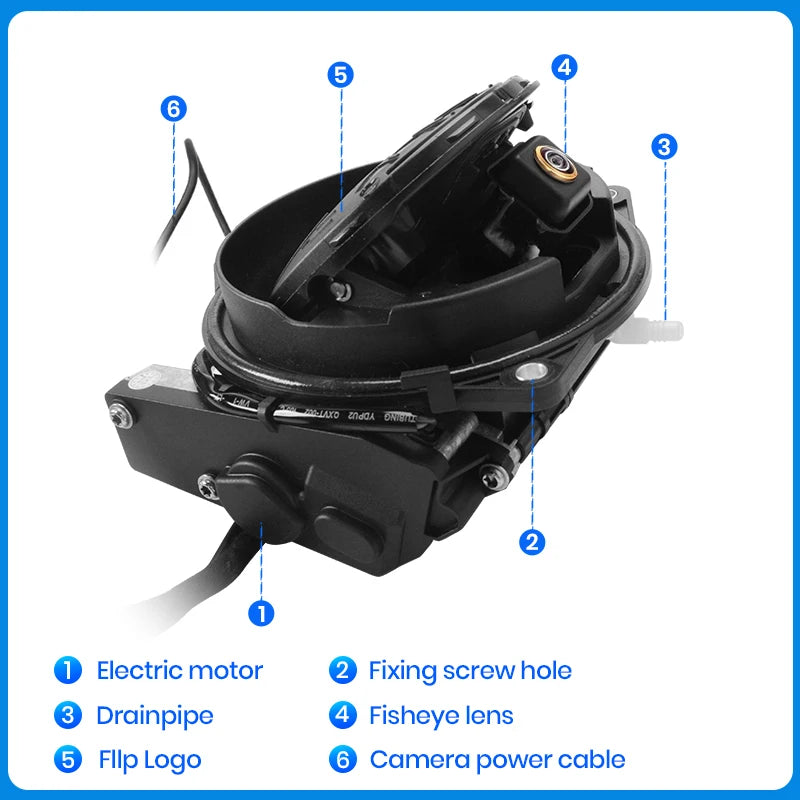 Flipping Logo Rear View Backup Camera 1080P 170° for Android Radio