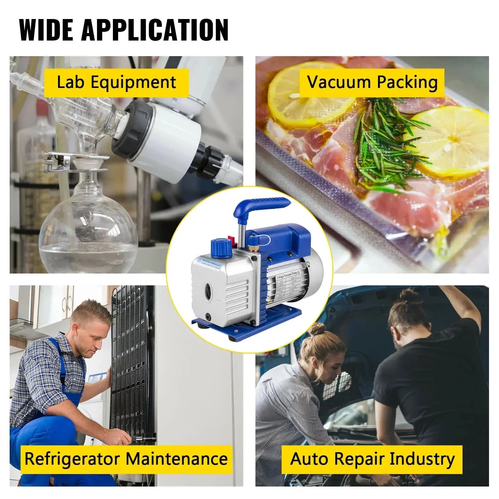 Vacuum Pump with Gauges for AC Refrigerant and HVAC Systems