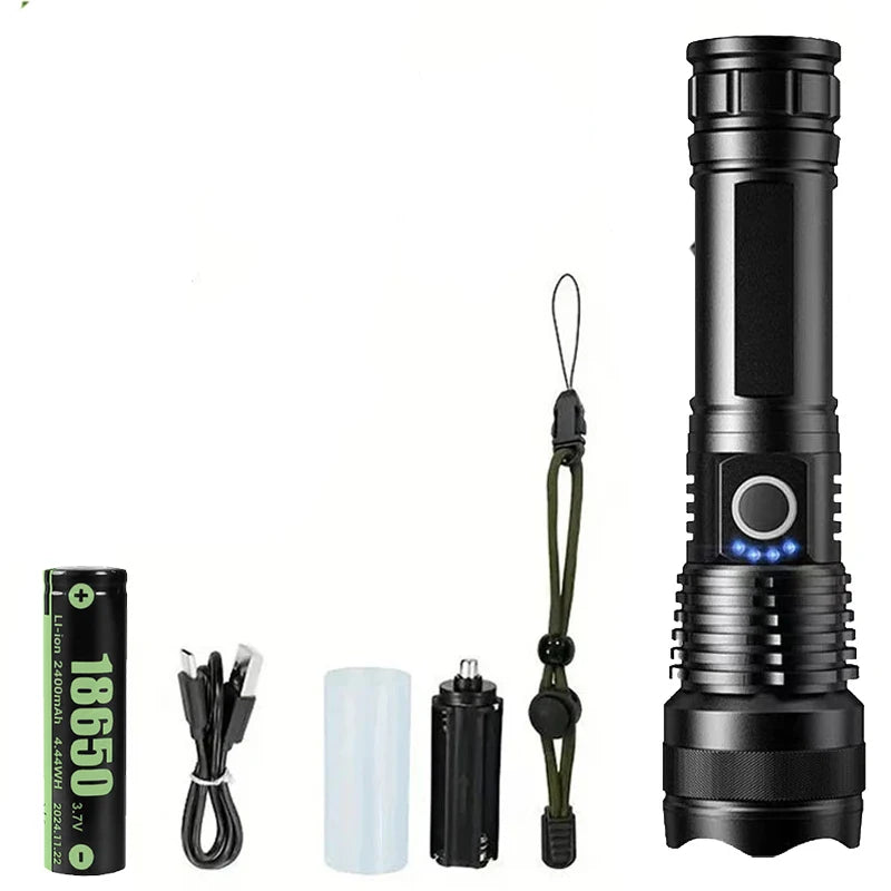 P50 Rechargeable Zoom Flashlight with Battery Options