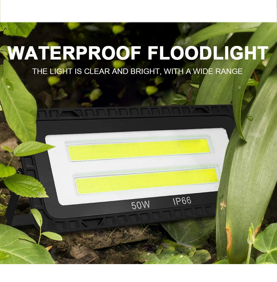 LED Flood Lights AC 220V 200W 100W 50W IP66 Waterproof Outdoor Garden Wall Lighting Projector Landscape Spotlight COB Floodlight