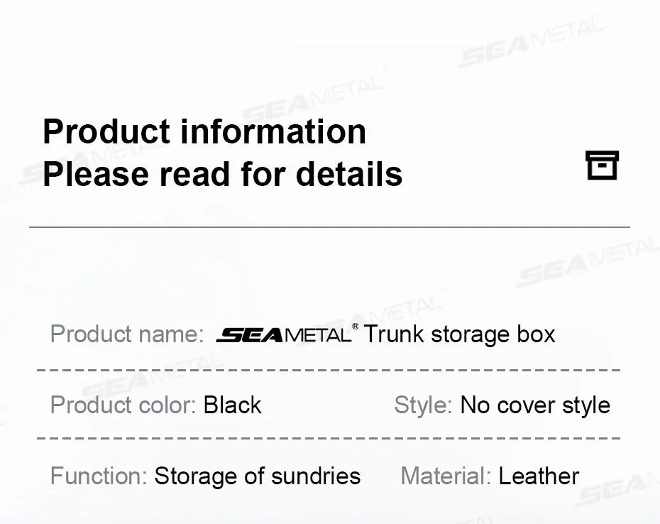 SEAMETAL Foldable Car Trunk Organizer Wear-Resistant Waterproof Car Storage Box with 6-Pocket 22.5L Large Capacity Organizer