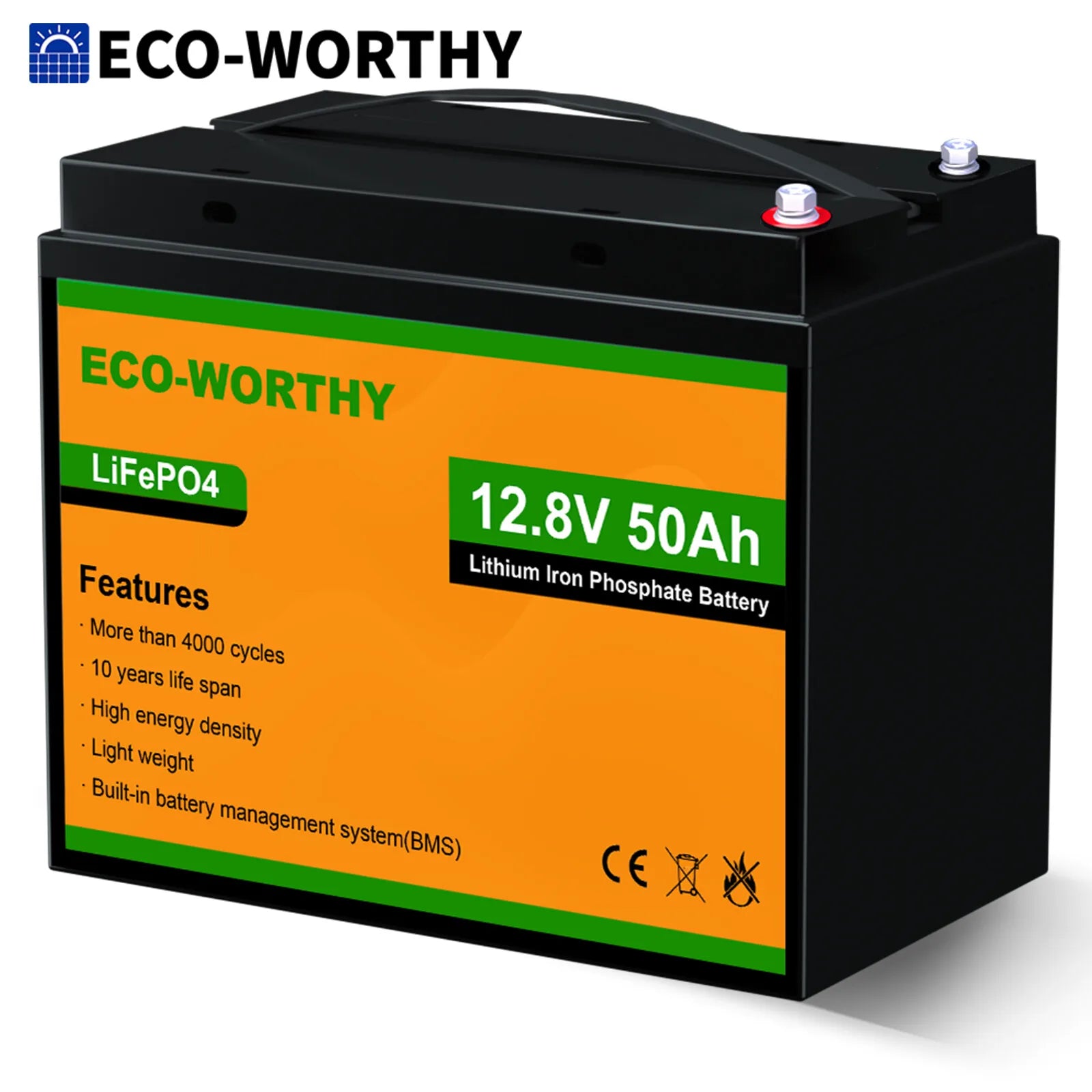 12V 50Ah LiFePO4 lithiumová baterie s BMS pro trollingové motory