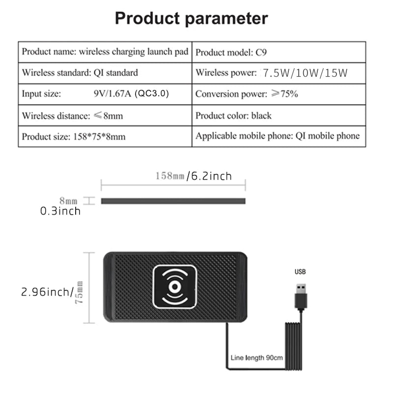Wireless Car Charging Pad - Connection Options