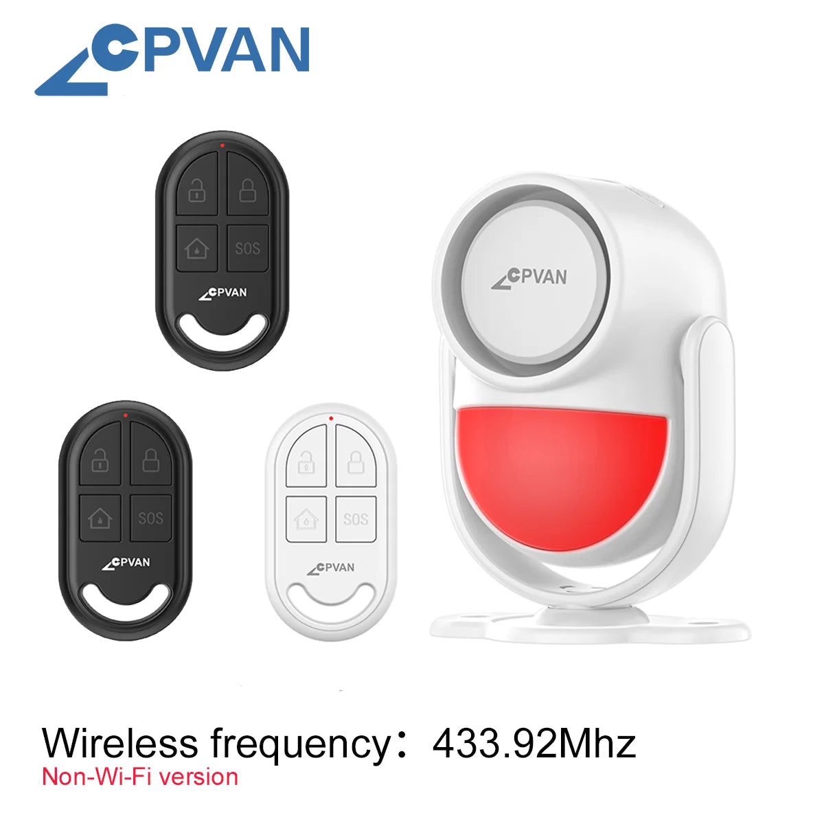 11|CPVAN Detector de movimiento infrarrojo inalámbrico con sensor de puerta/Control remoto para seguridad de RV Sistema de alarma PIR