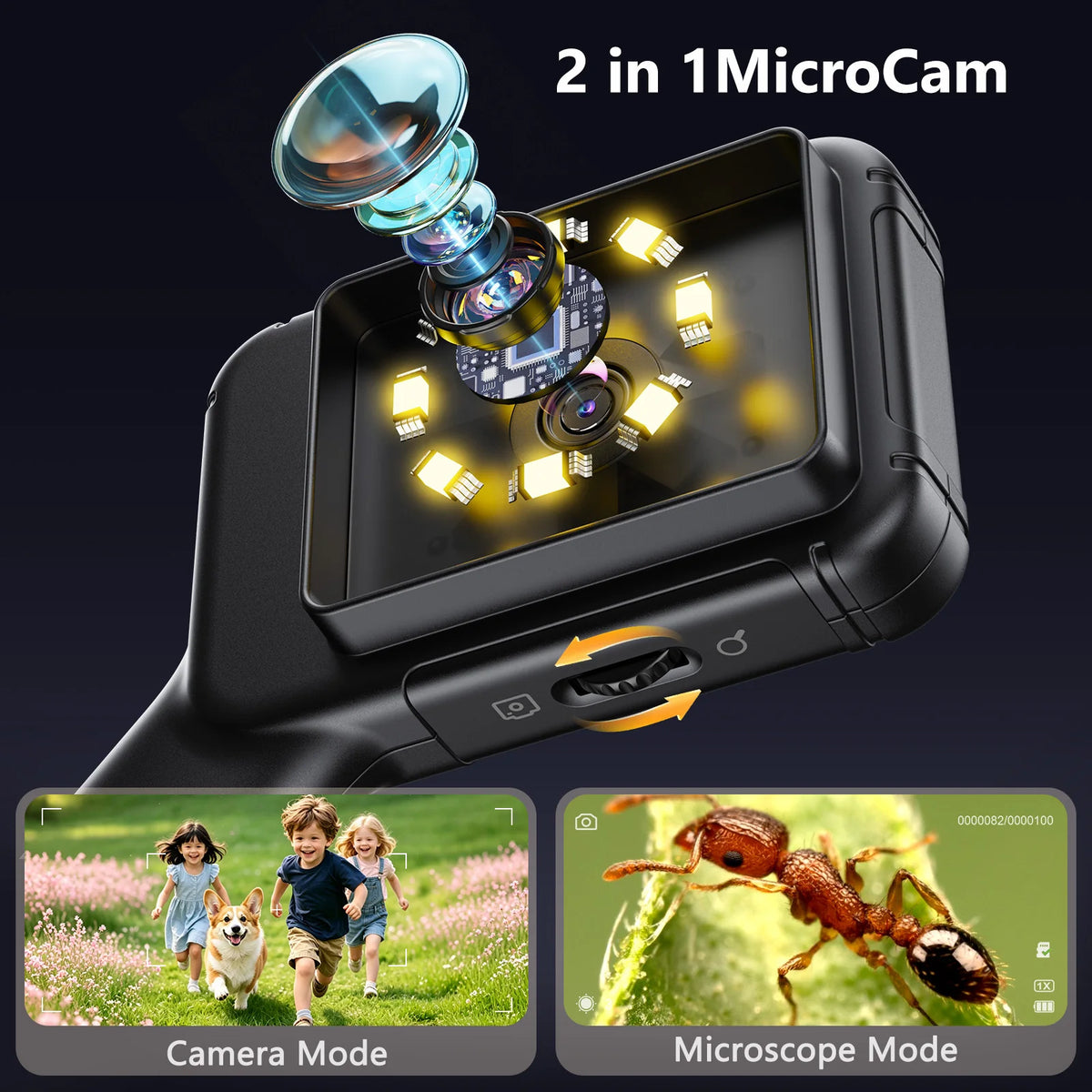 HM028B Handheld Digital Microscope with 2.8 in IPS Screen