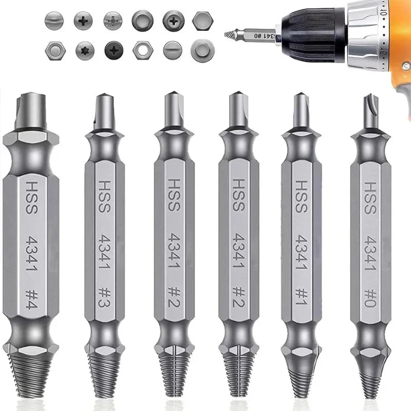 Double-Ended Damaged Screw Extractor Set