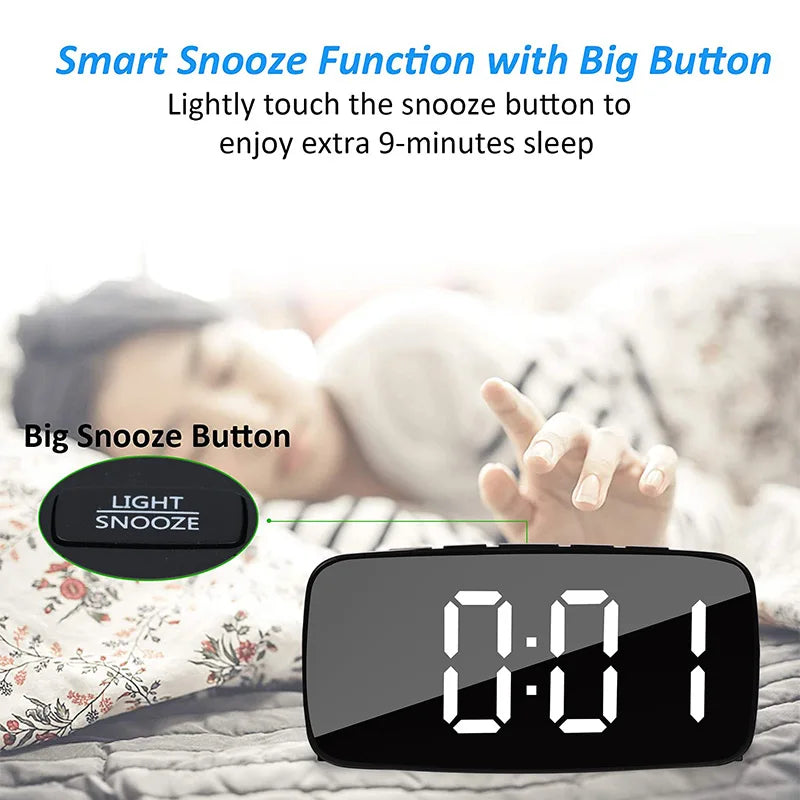 Super Loud Vibrating Alarm Clock with Bed Shaker Multifunctional Dual USB for Heavy Sleeper Deaf Hard of Hearing Snooze 